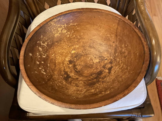 Vintage Artisan Painted Wood Bowl