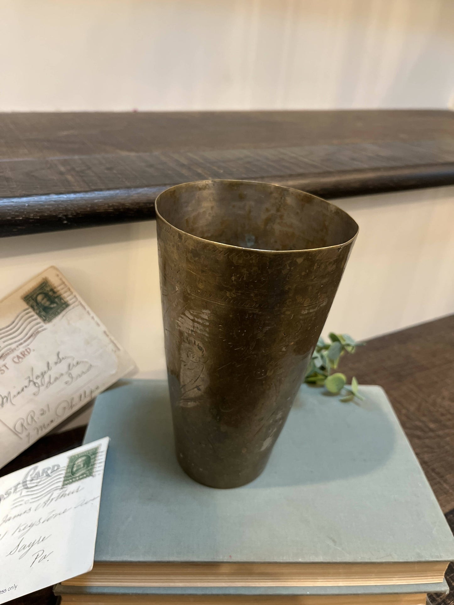 Vintage Pewter & Brass Vase/Vessel
