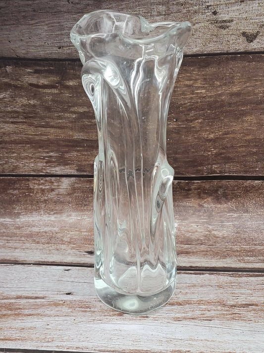 Clear glass drape vase