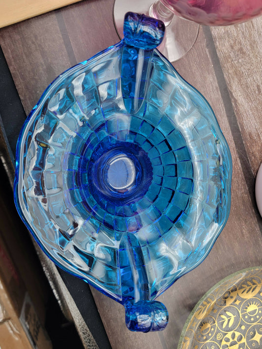 Vintage blue glass bowl