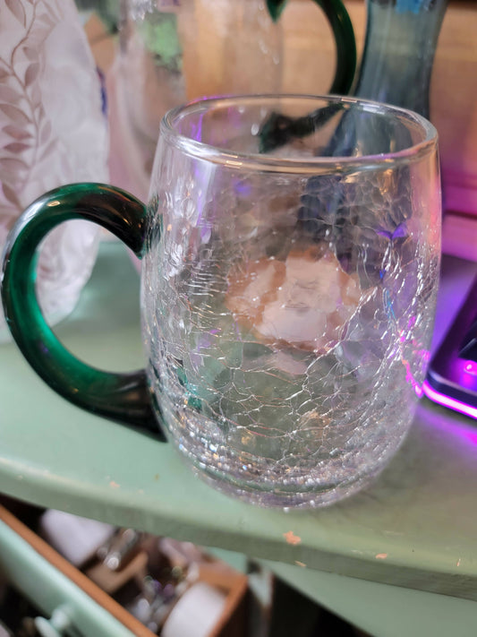 Vintage crackle glass mug