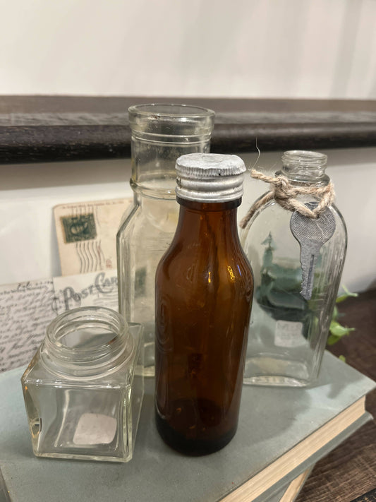Vintage Glass Bottle - Medium Size (various)