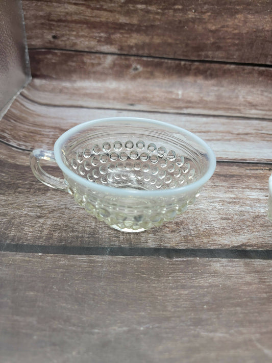 Opalescent hobnail small cup
