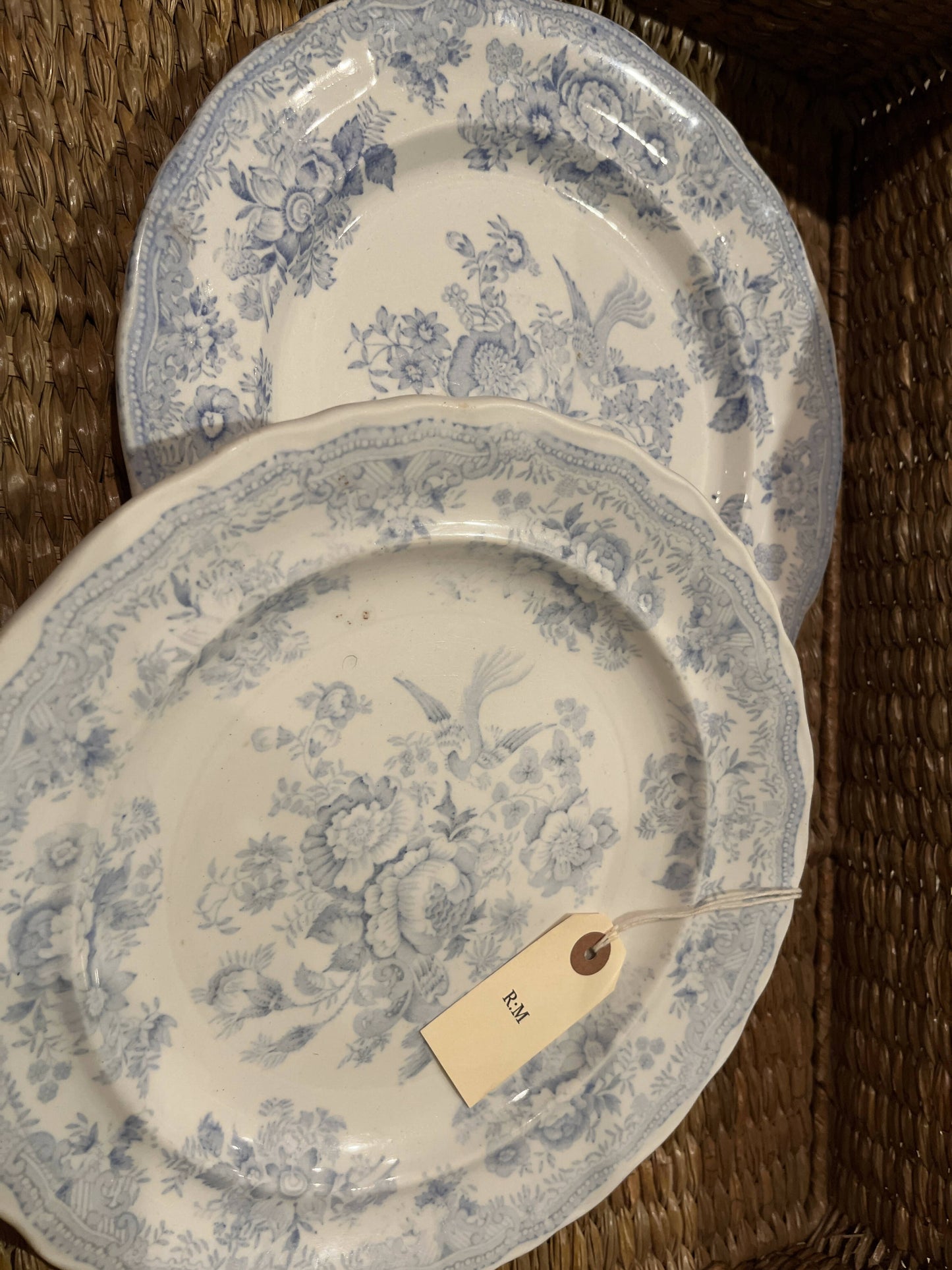 Antique c. 19th century “Asiatic Pheasants” English ironstone dinner plate