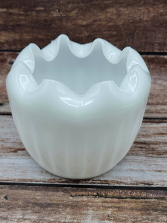 Milk glass rose bowl