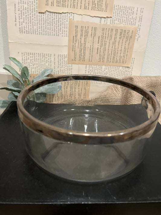 Glass bowl with Silver rim