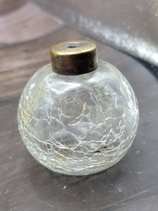 Clear crackle glass perfume no pump