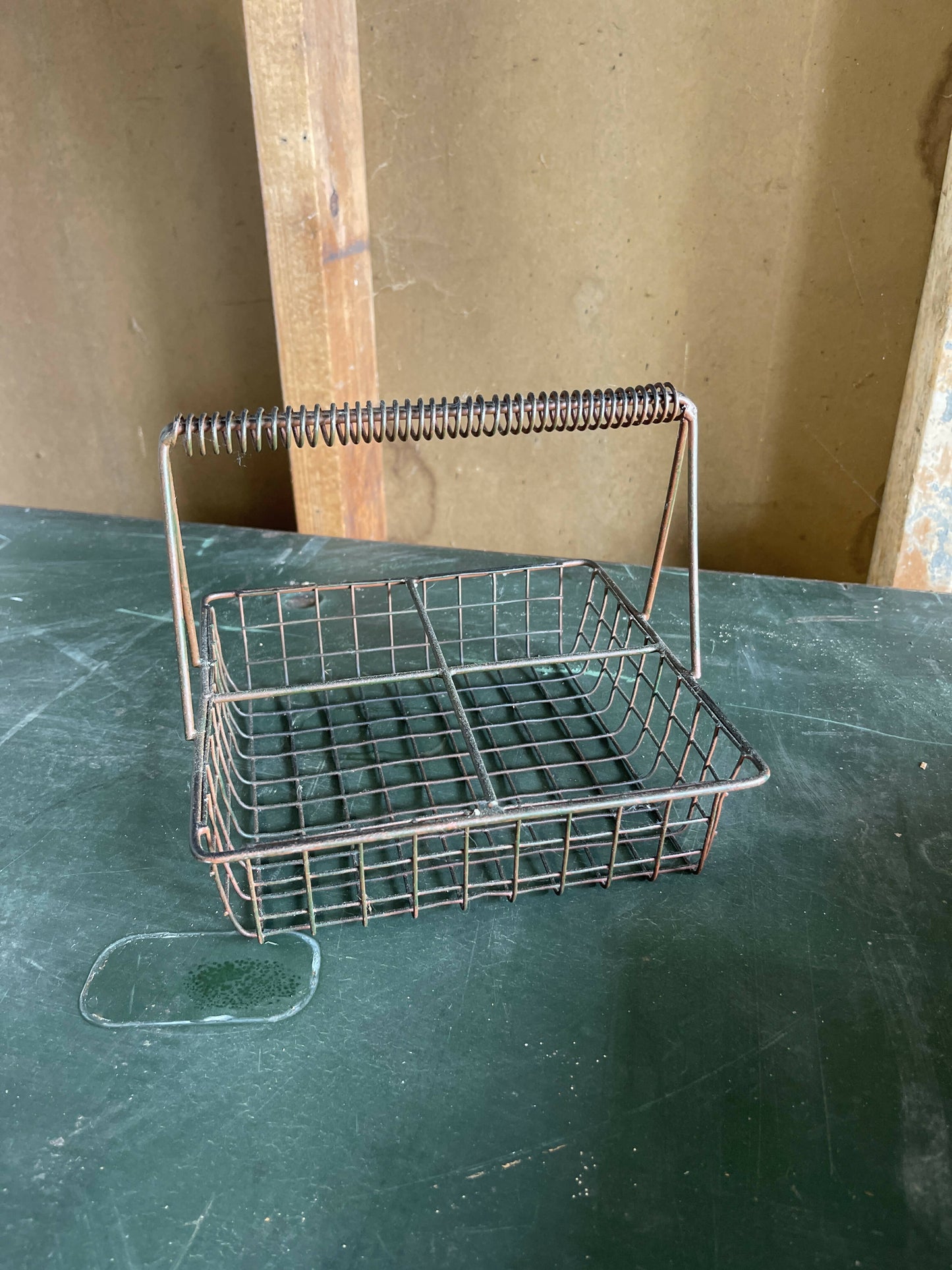 Small rusty wire basket