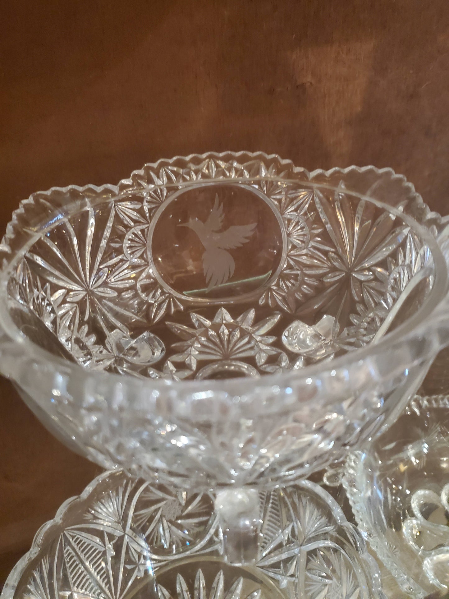 Vintage crystal serving bowl