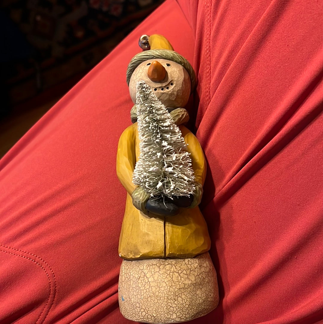 Primitive Carved Snowman