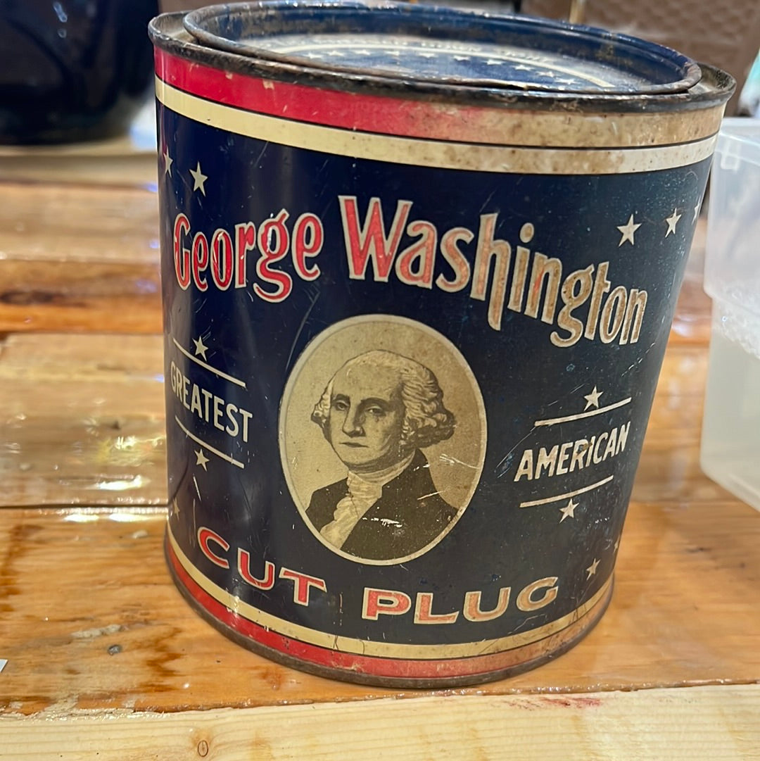 George Washington Cut Plug Tobacco Tin
