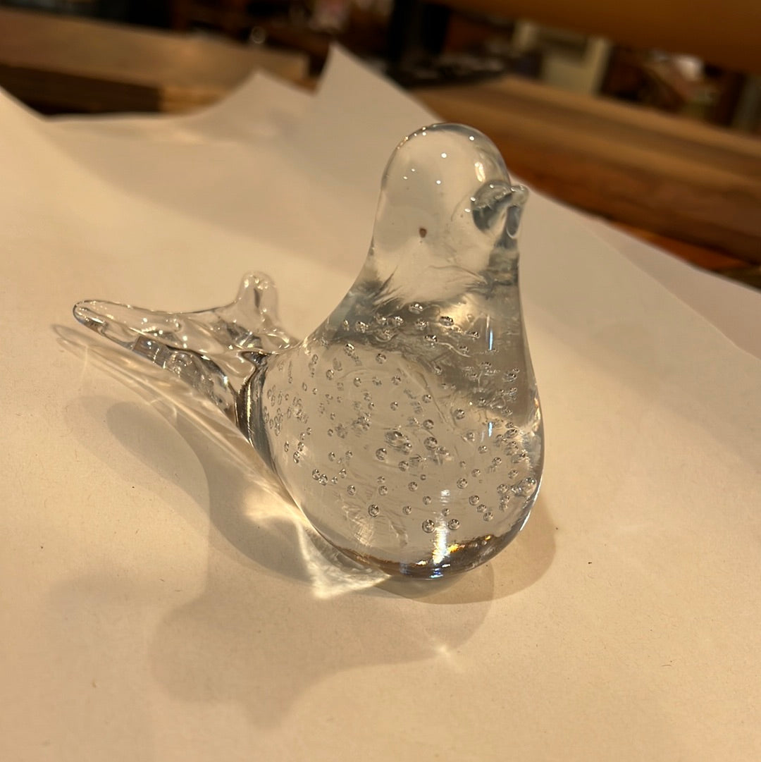 Vtg Bubble Glass Bird Paperweight