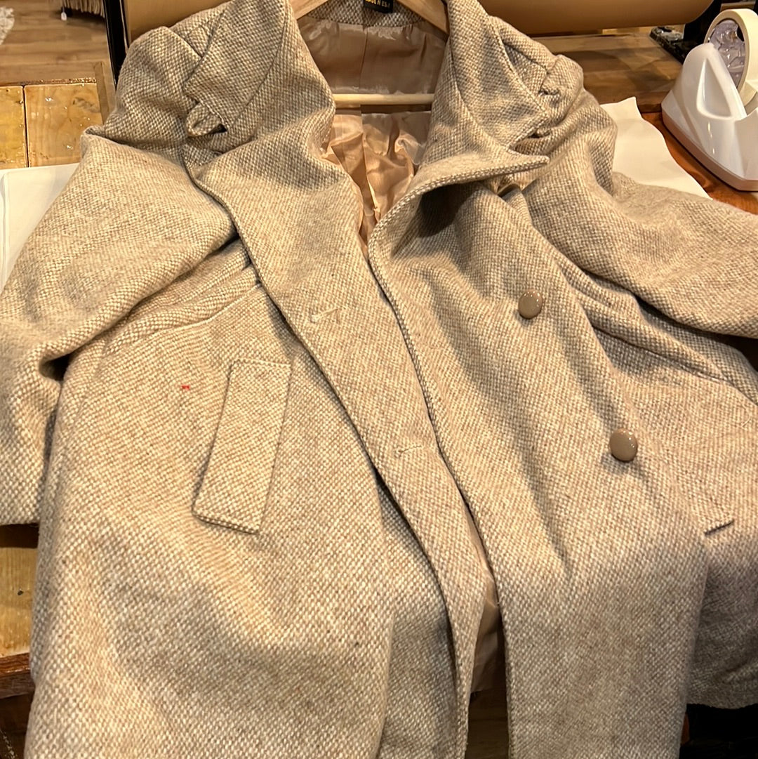 Vtg Double Breasted Woolen Coat