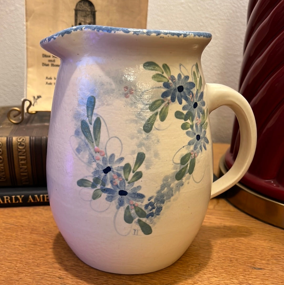 East Texas Pottery Floral Stone Pitcher