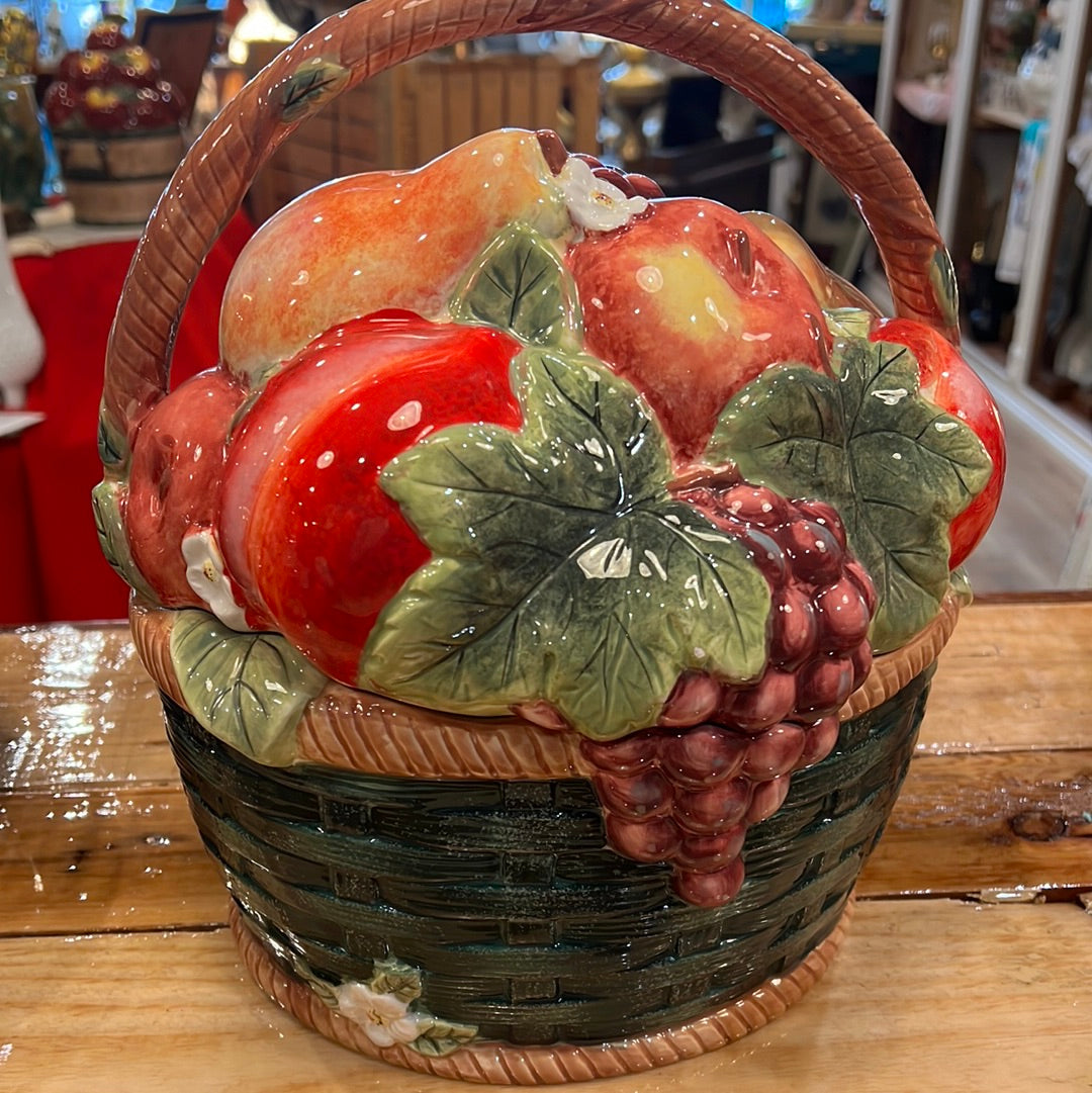 Vtg Fruit Basket Cookie Jar