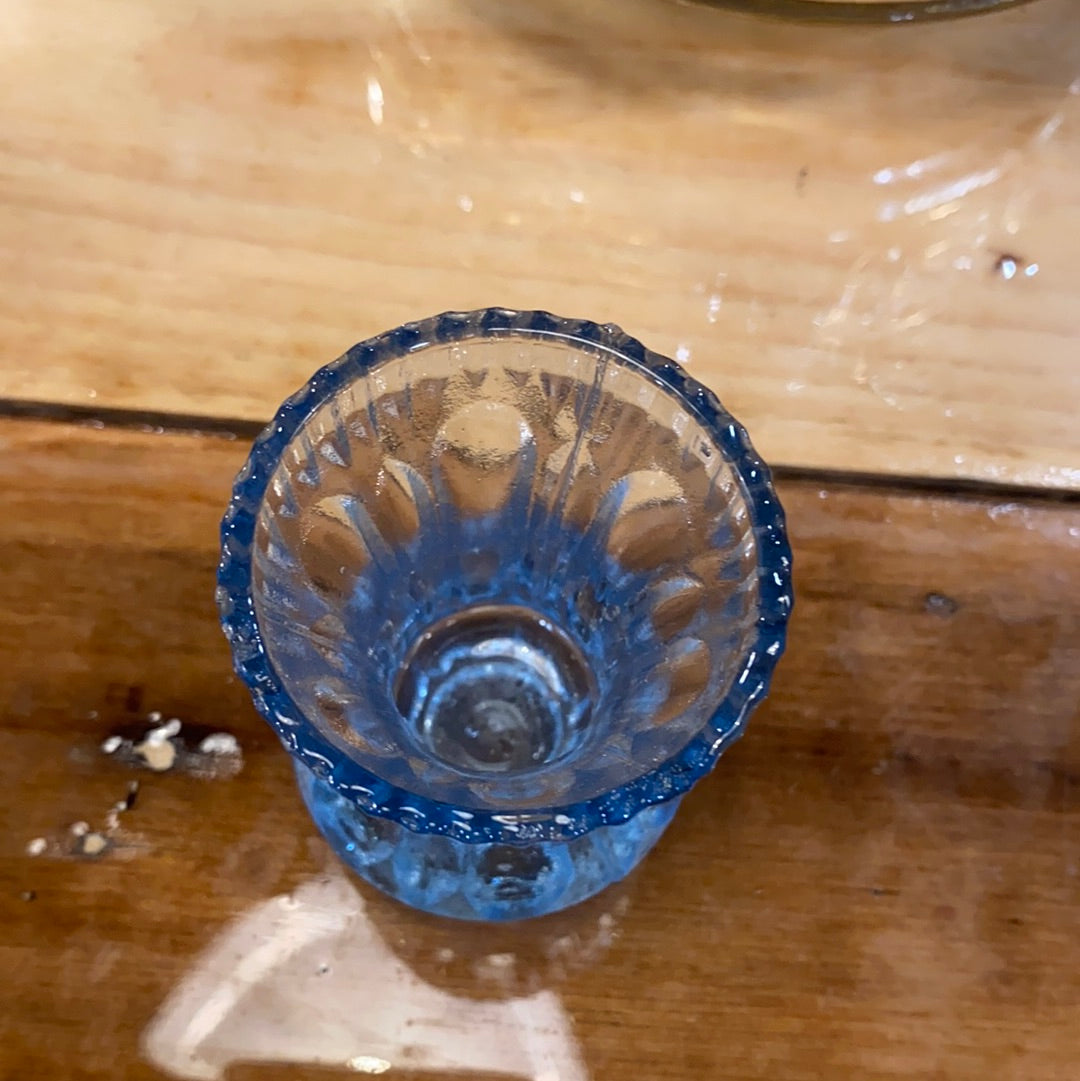 Ribbed Light Blue Vase