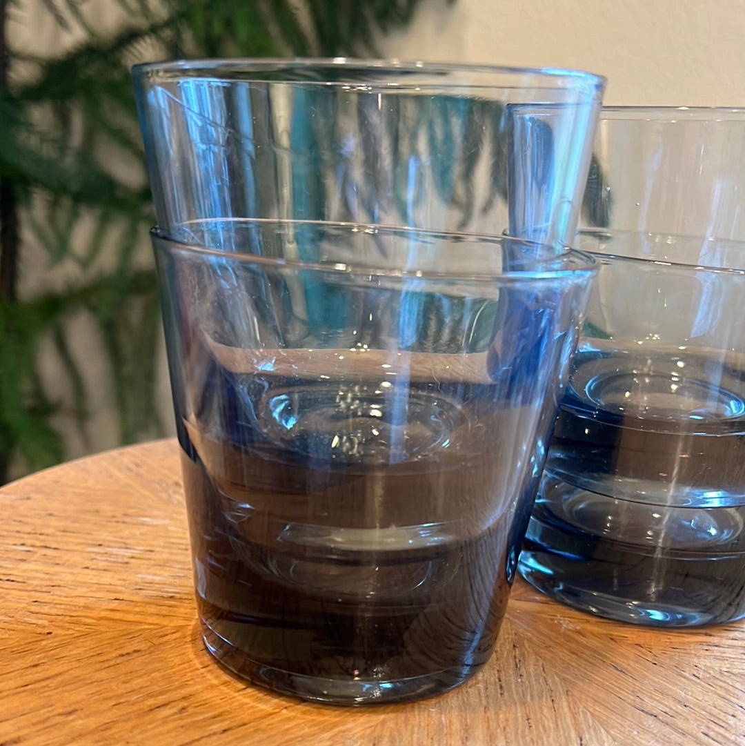 Set of 4 Vtg Smoked Glass Drinking Glass
