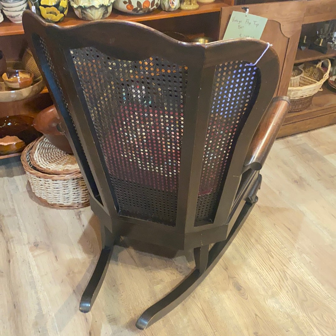 Louis XVI Needlepoint Reversable Cushion Rocking Chair