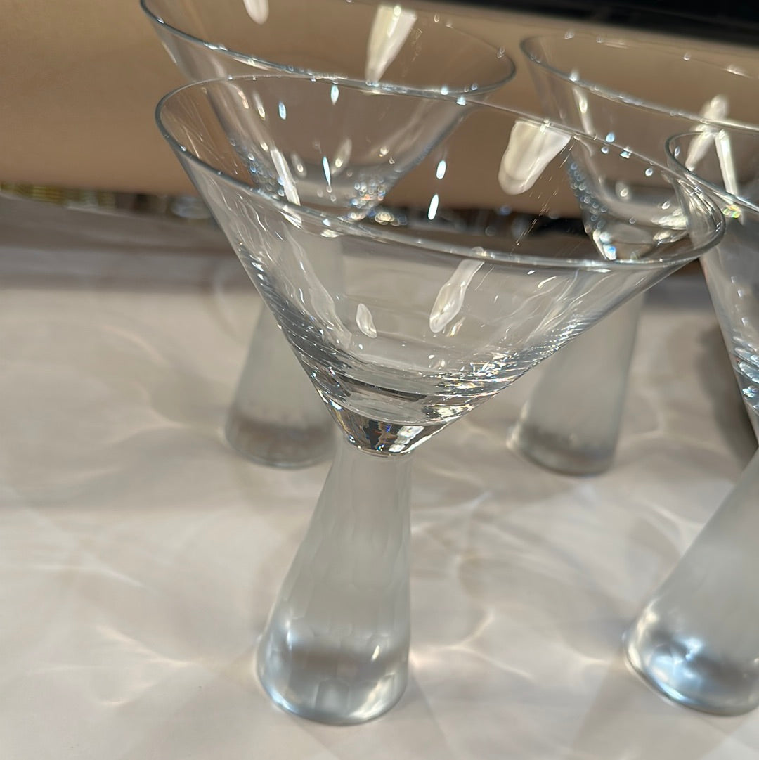 Vtg Artland Prescott Hammered Honeycomb Stem Martini Glass