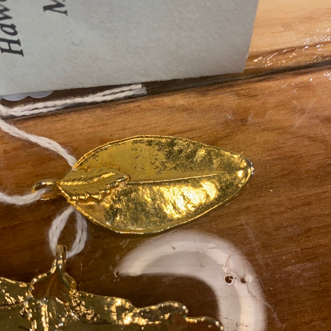 Hawaiian Maile Leaf 24k Gold
