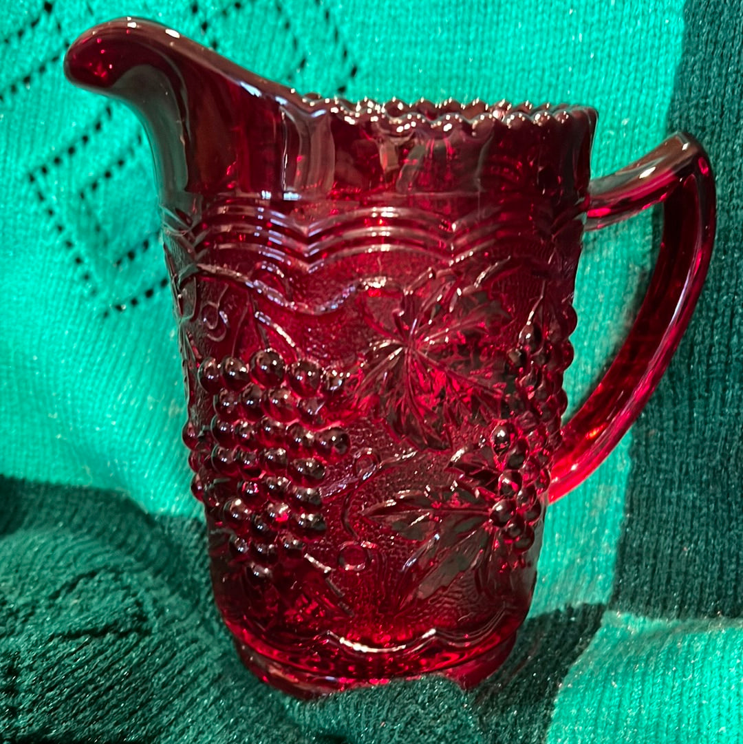 Vtg Imperial Glass Ruby Red Pitcher