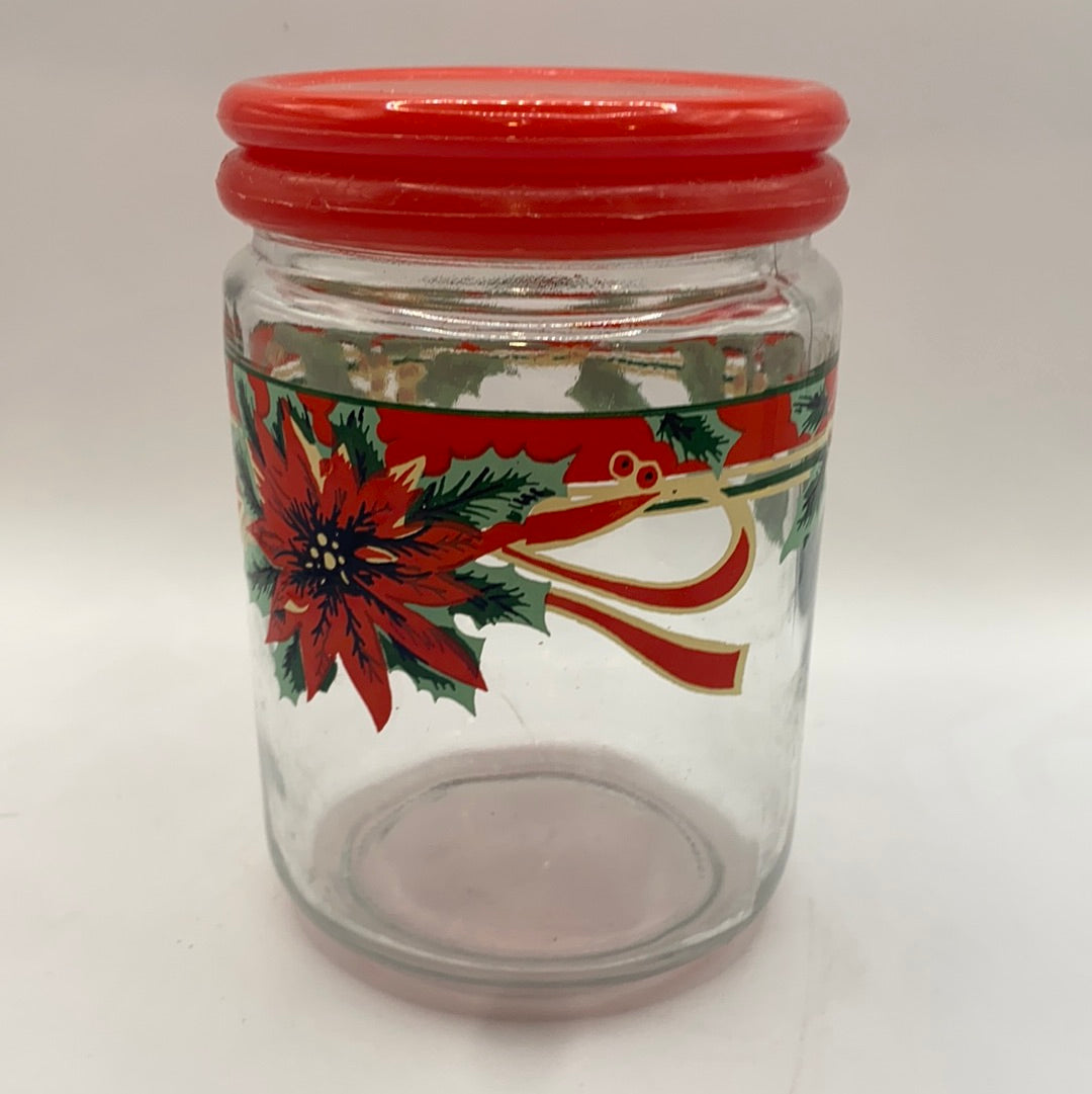 Poinsettia Glass Jar