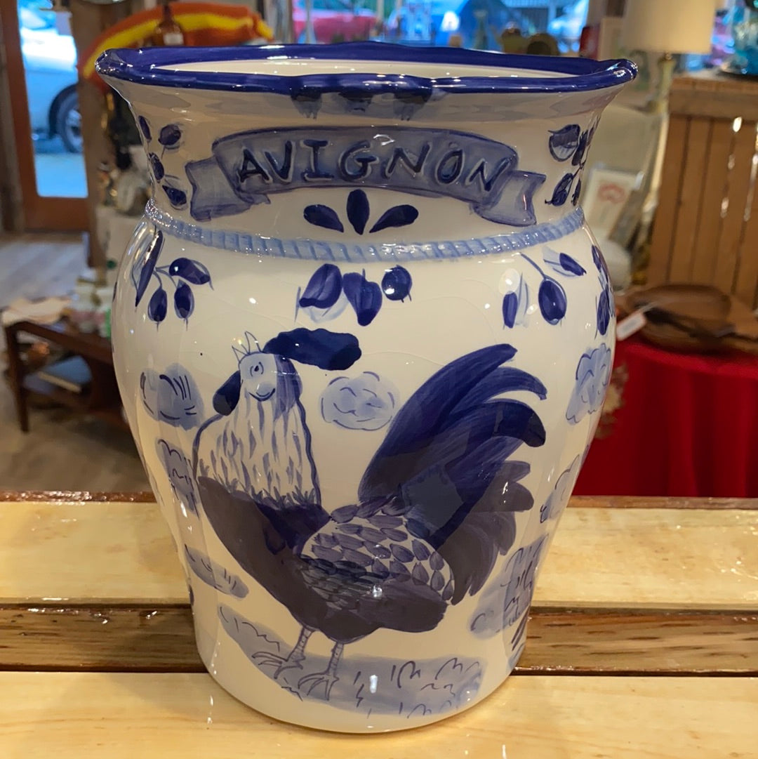 Blue Rooster Vase