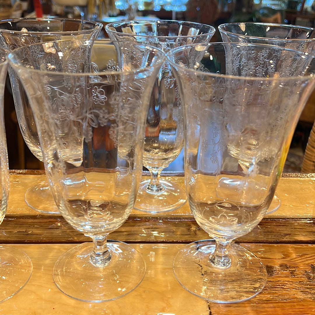 Crystal Etched Ice Tea Glasses (7)