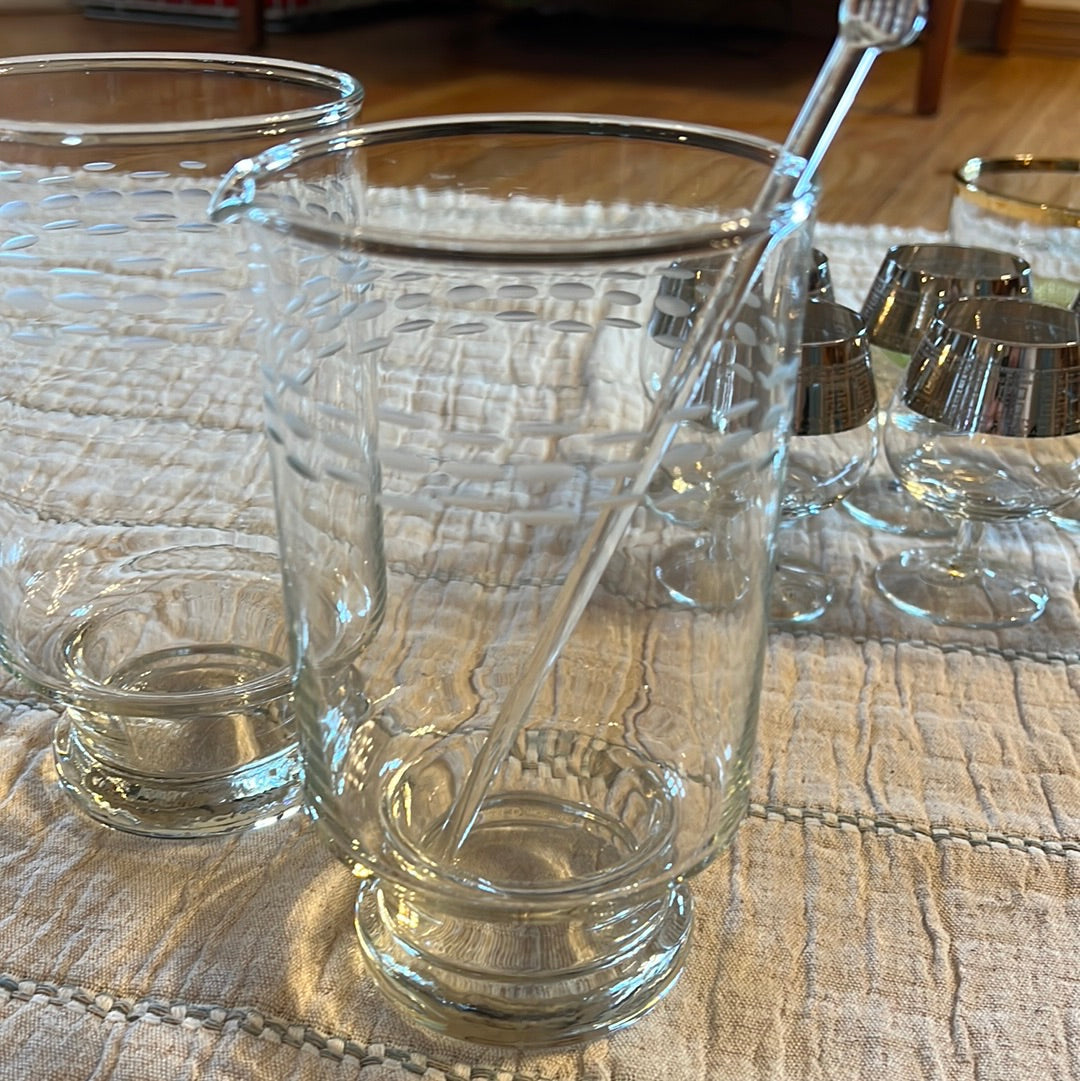 Vtg MCM Cocktail Mixing Glass