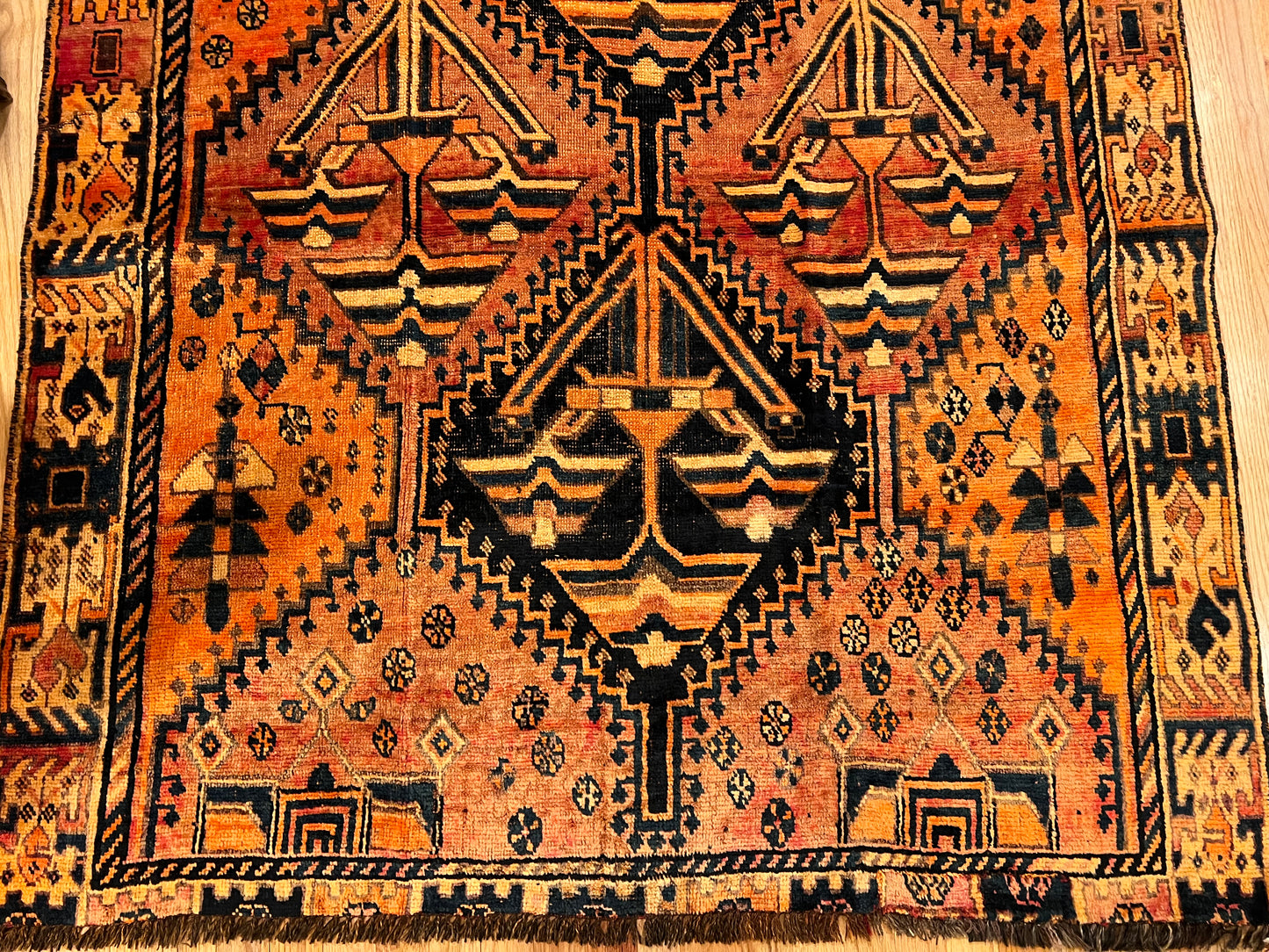 Antique Shiraz Wool Rug 9’x5’