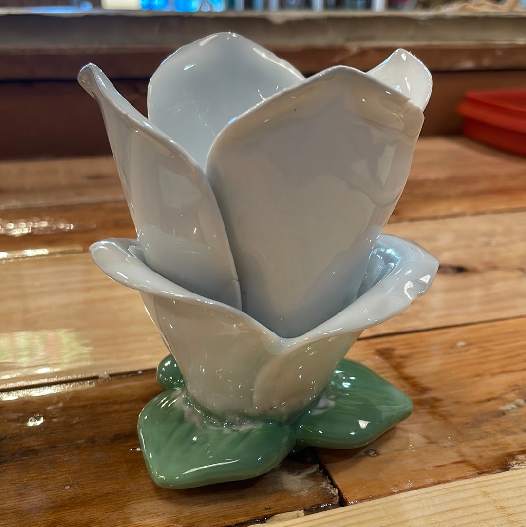 Bloom Rite Clay Ceramic Open Flower Petal Votive