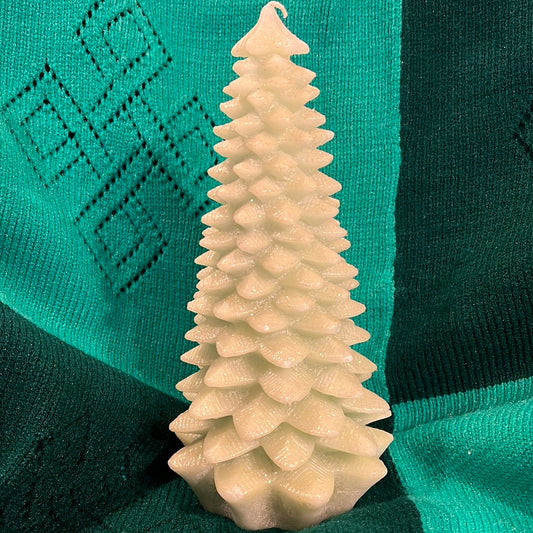 Vtg Green Sparkle Christmas Tree Candle