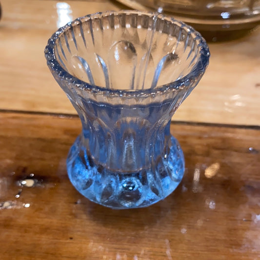 Ribbed Light Blue Vase