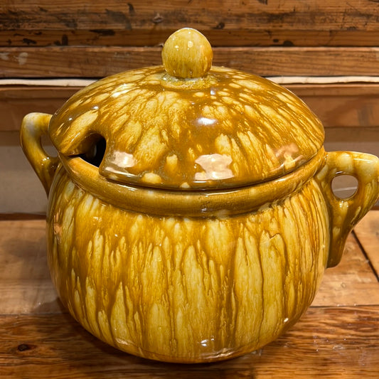 Drip Glaze Pottery Bean Pot