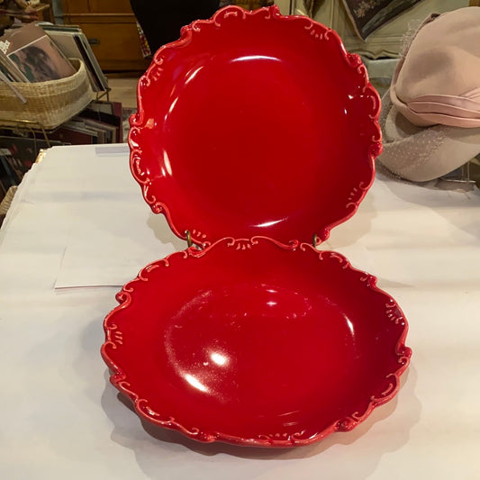 Pair of Red Dinner Plates