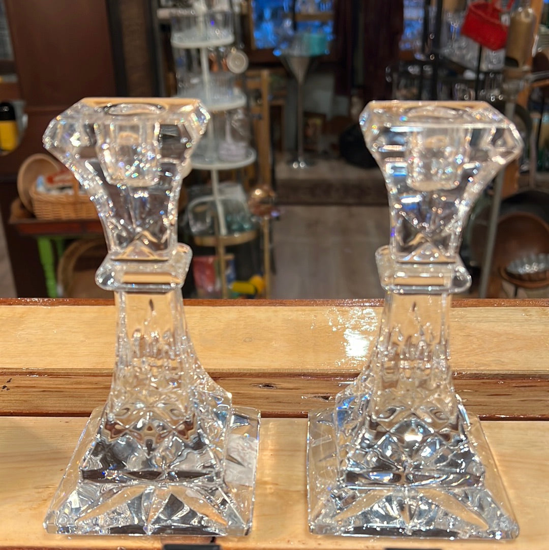 Pair of Linsmore Waterford Crystal Candlestick Holders