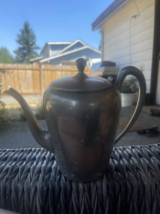 Vintage Pewter Teapot Hinged Lid