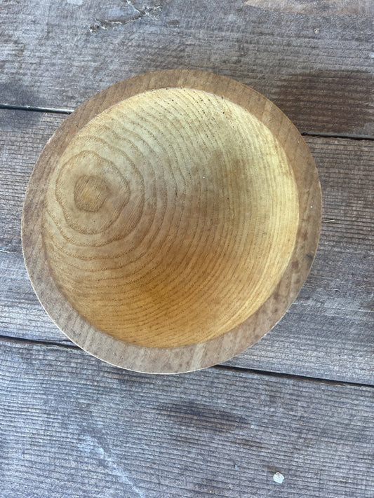 Hand Carved Wood Bowl Small