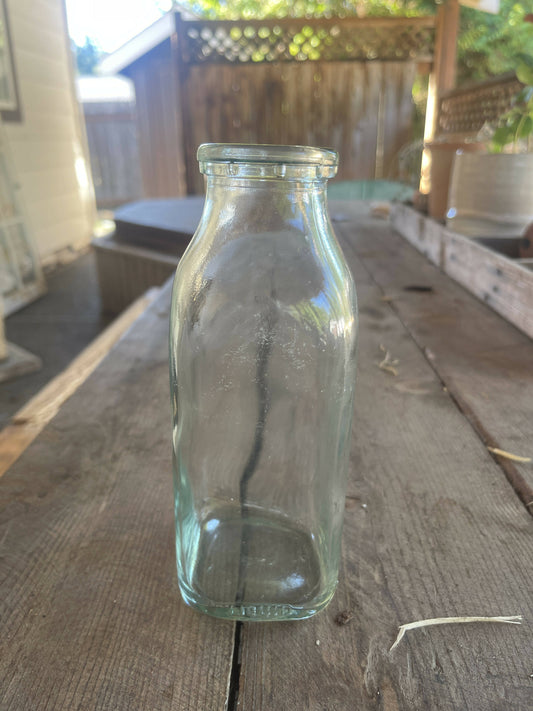 Vintage Glass Pint Milk Bottle