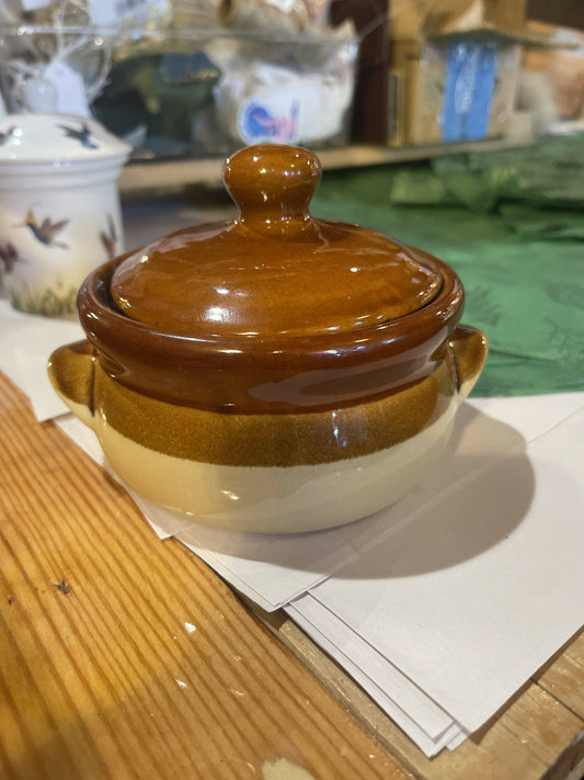 Tiny Stoneware Crock Jar